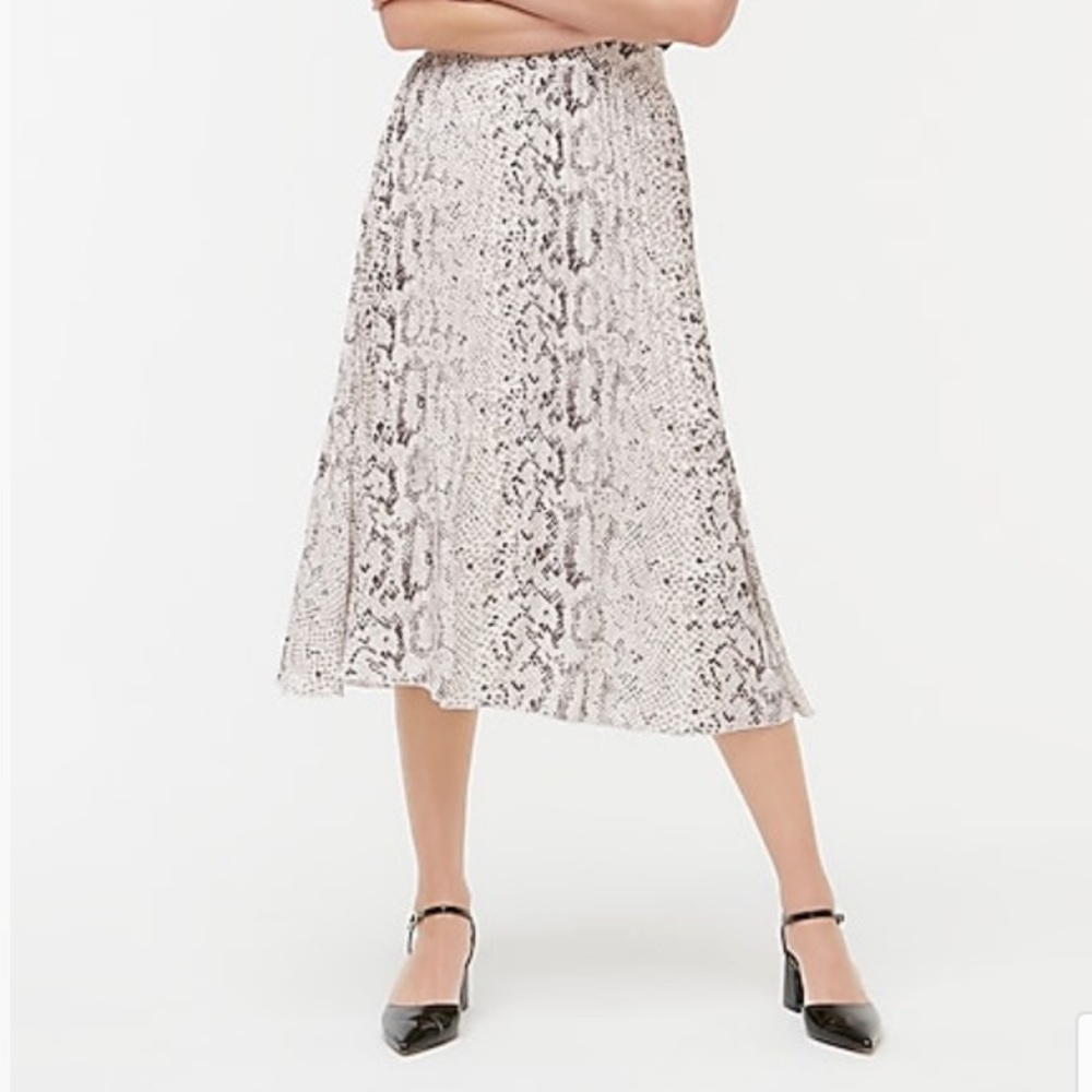 Animal print pleated midi skirt J Crew